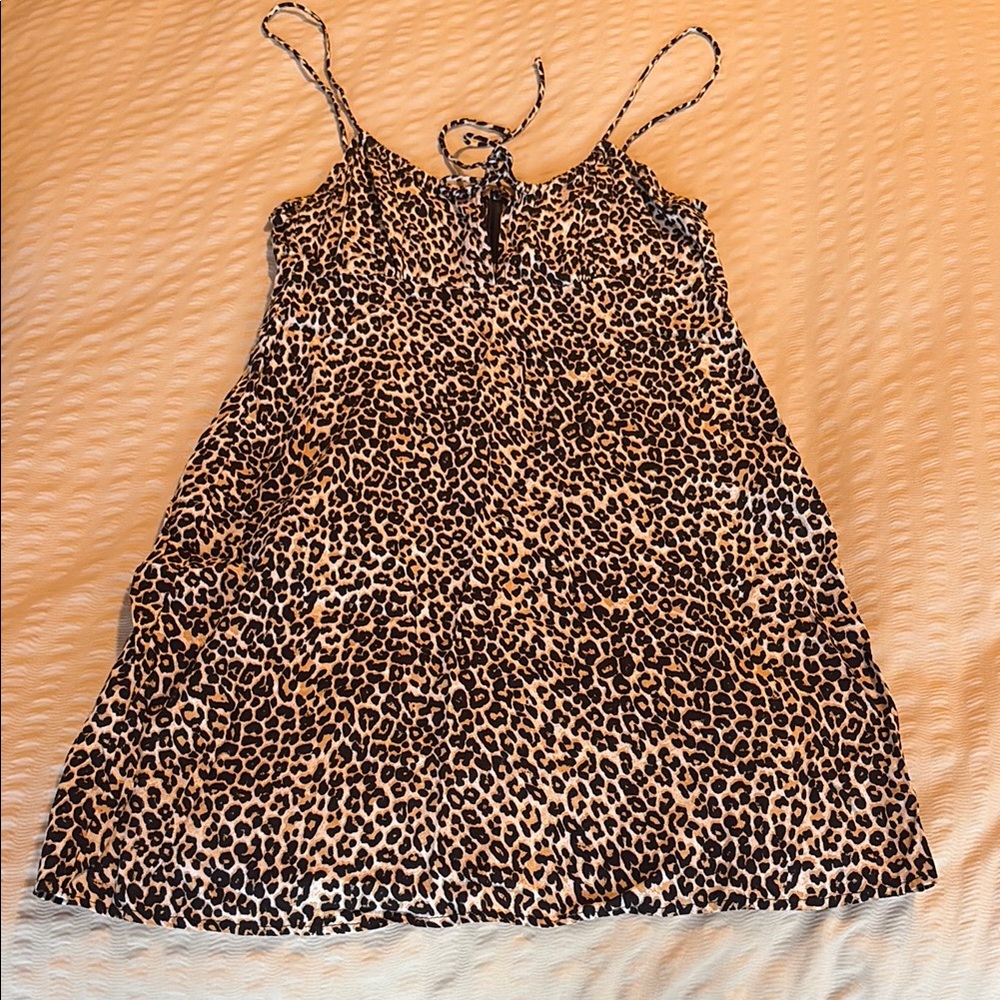 Leopard Print Spaghetti Strap Dress